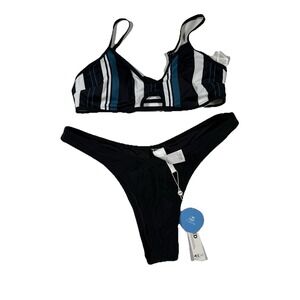 CUPSHE Bikini‎ Set for Women Two Piece Swimsuits Cut Out High Waisted Scoop Sz L